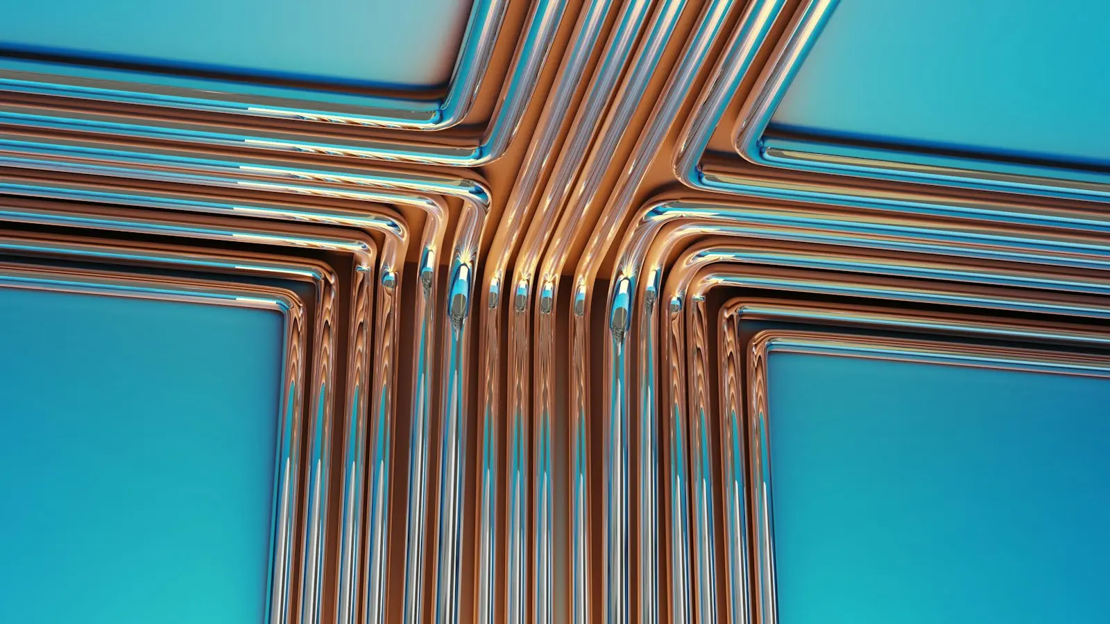 Neat runs of new copper pipe
